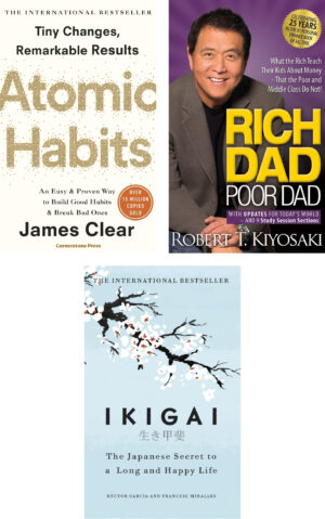 Combo of 3 Bestselling Books: Atomic Habits + Rich Dad Poor Dad + Ikigai